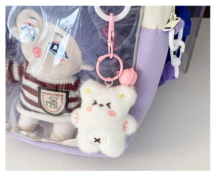 Cute Cartoon Doll Transparent Shoulder Bag for Women — feature 6