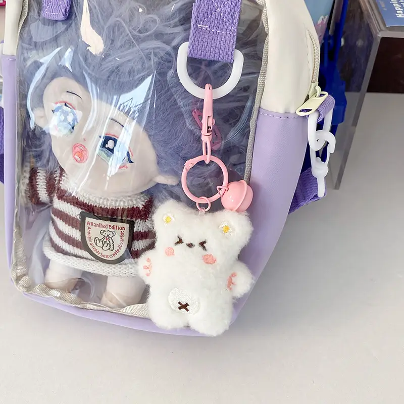Cute Cartoon Doll Transparent Shoulder Bag for Women