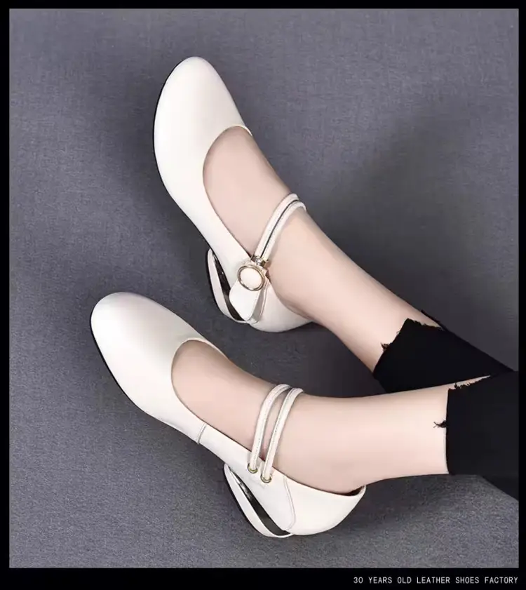 2025 Spring New Shallow Mouth Flat Shoes Women's Soft Leather Soft Bottom Women's Shoes Round toe Peas Shoes Low Heel Small Leather Shoes — feature 10