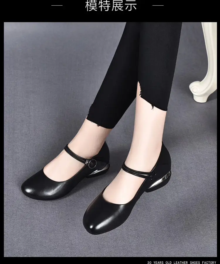 2025 Spring New Shallow Mouth Flat Shoes Women's Soft Leather Soft Bottom Women's Shoes Round toe Peas Shoes Low Heel Small Leather Shoes — feature 12