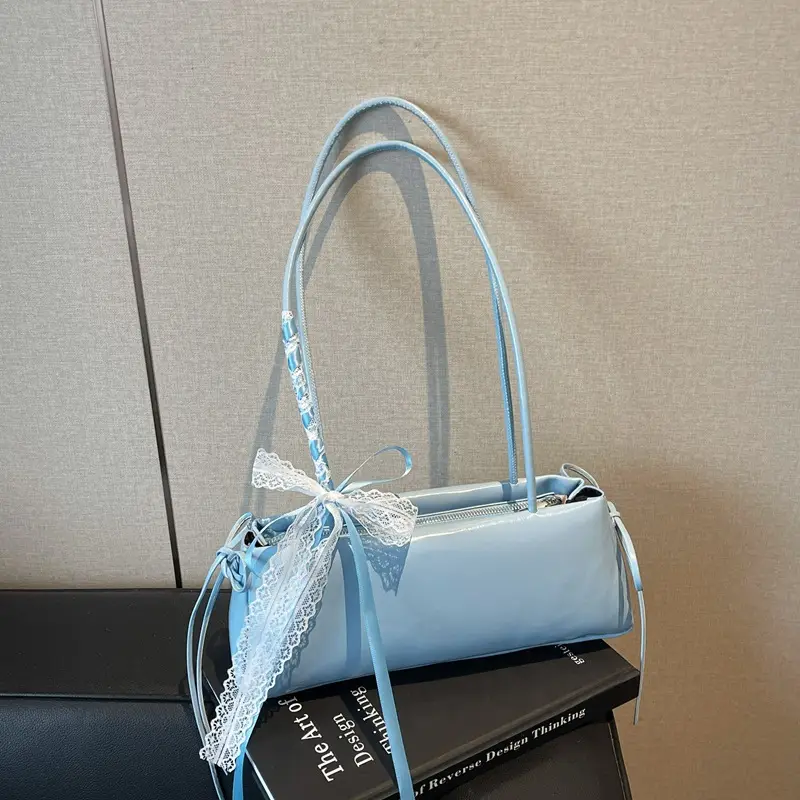 Light Blue Korean Style Shoulder Bag for Women - Image 4