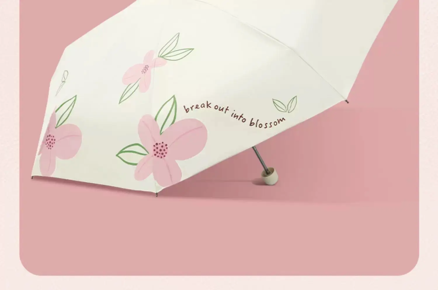 Lightweight Floral Mini Umbrella 50% Foldable Rain Sunscreen — feature 13