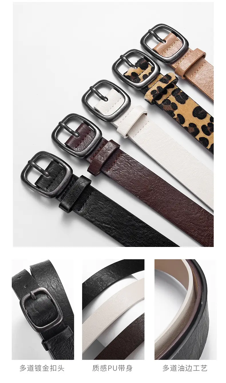 Women's Belt Jeans All-match Ins Style Trouser Belt Korean Fashion Simple Women's Black Decorative New Belt — feature 37
