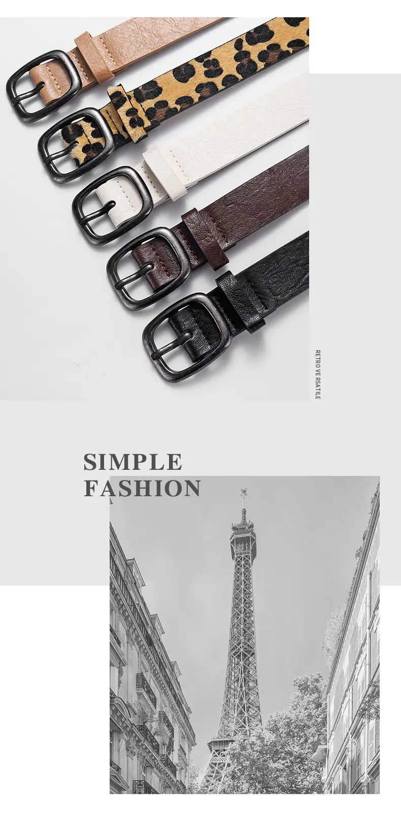 Women's Belt Jeans All-match Ins Style Trouser Belt Korean Fashion Simple Women's Black Decorative New Belt — feature 38