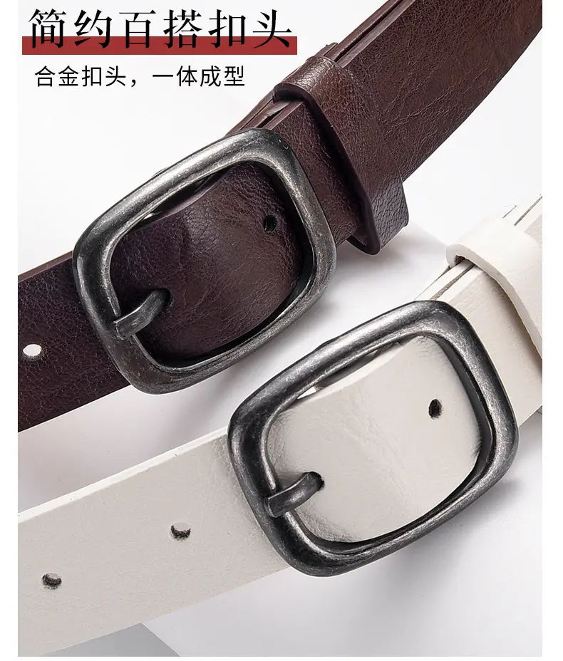 Women's Belt Jeans All-match Ins Style Trouser Belt Korean Fashion Simple Women's Black Decorative New Belt — feature 42