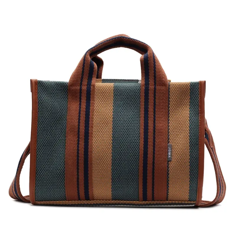 Women Striped Shoulder Bag Large Capacity 2025