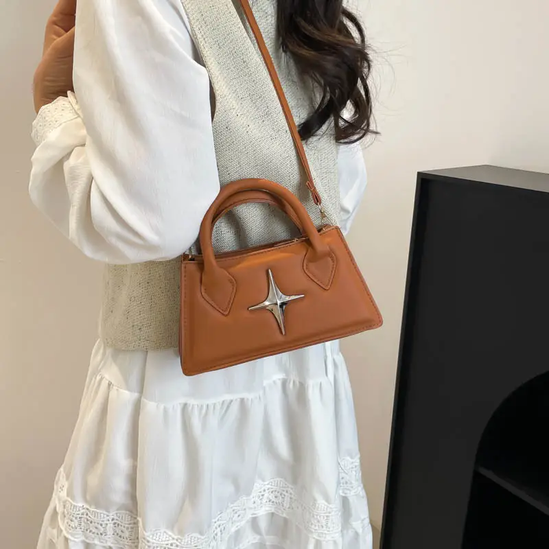 White Star Print Crossbody Bag for Women - Image 8