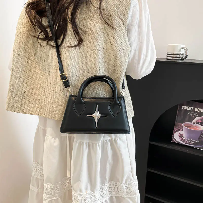 White Star Print Crossbody Bag for Women - Image 9