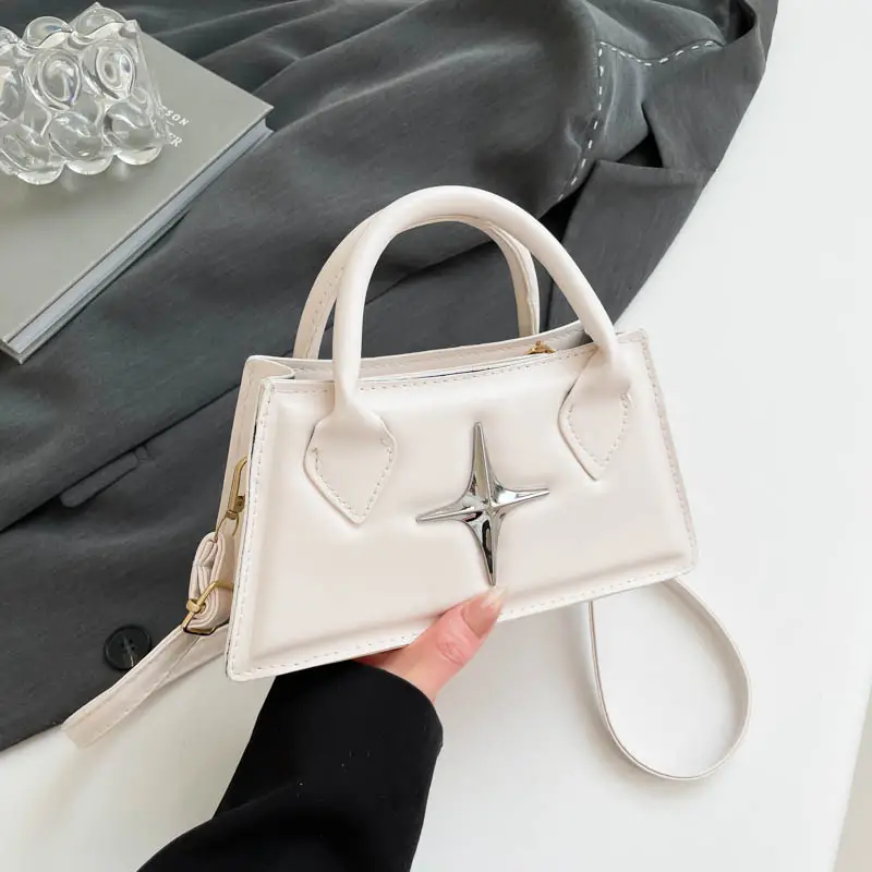 White Star Print Crossbody Bag for Women - Image 2