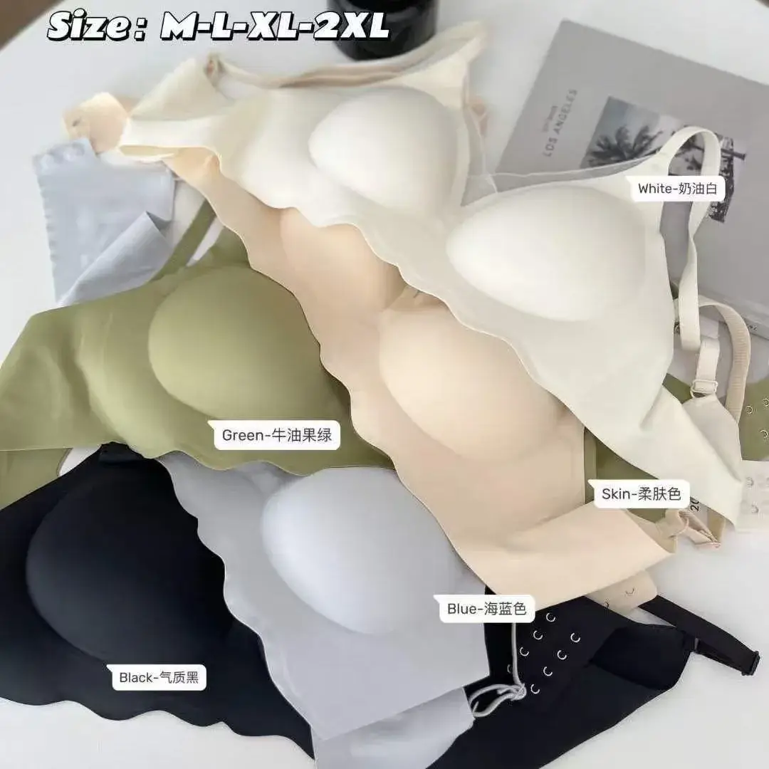 Traceless Underwear Women Small Chest Upper Pull Large Bra Anti-Sagging