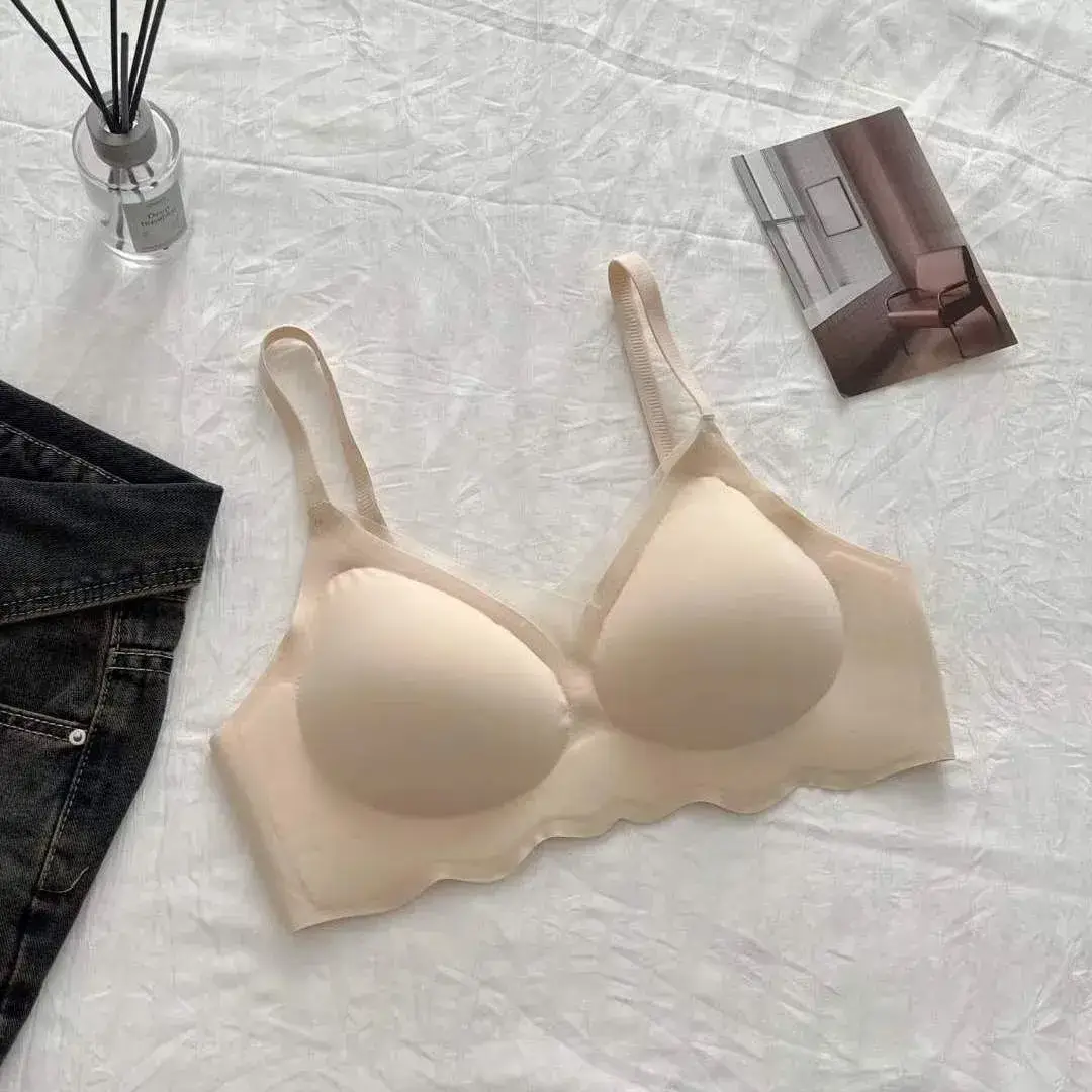 Traceless Underwear Women Small Chest Upper Pull Large Bra Anti-Sagging