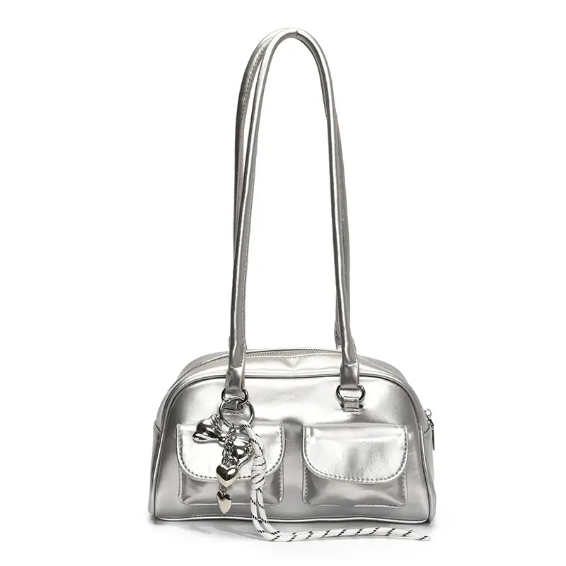 Silver Retro Shoulder Bag for Women - Image 3