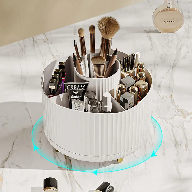 Digital Rotating Cosmetic Storage Cylinder with Pen Holder - Image 10