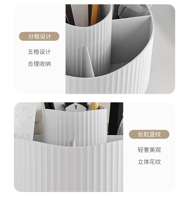 Digital Rotating Cosmetic Storage Cylinder with Pen Holder — feature 12