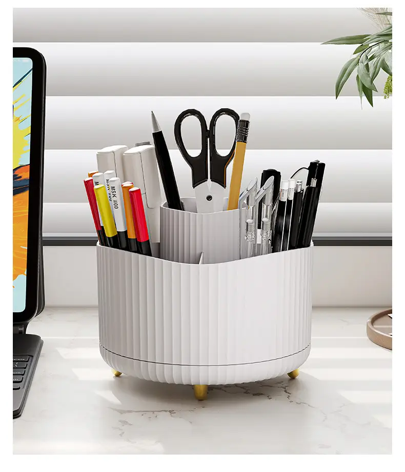Digital Rotating Cosmetic Storage Cylinder with Pen Holder — feature 14