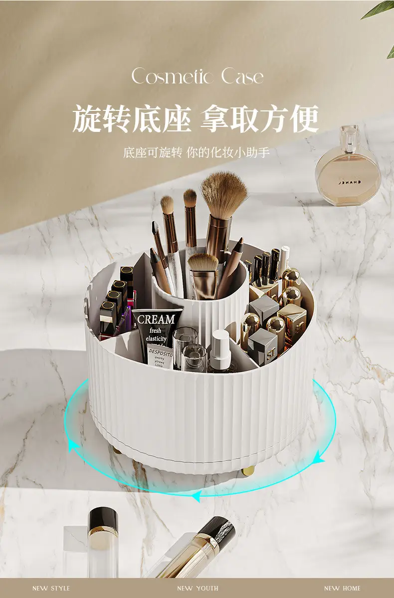 Digital Rotating Cosmetic Storage Cylinder with Pen Holder — feature 3