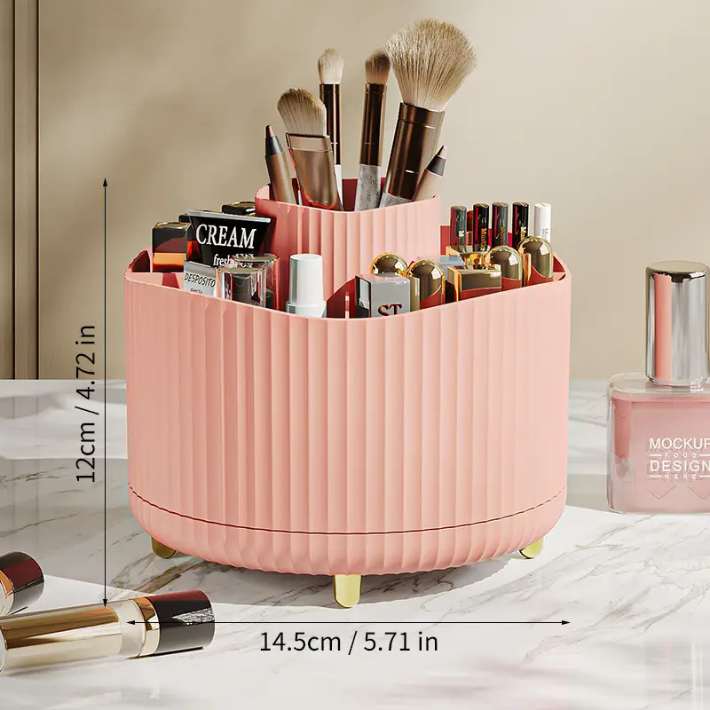 Digital Rotating Cosmetic Storage Cylinder with Pen Holder - Image 5
