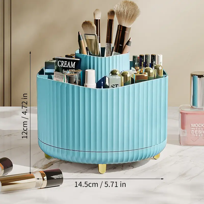 Digital Rotating Cosmetic Storage Cylinder with Pen Holder - Image 6
