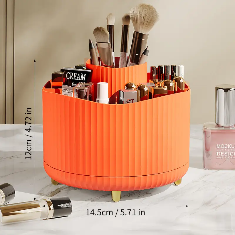 Digital Rotating Cosmetic Storage Cylinder with Pen Holder - Image 7