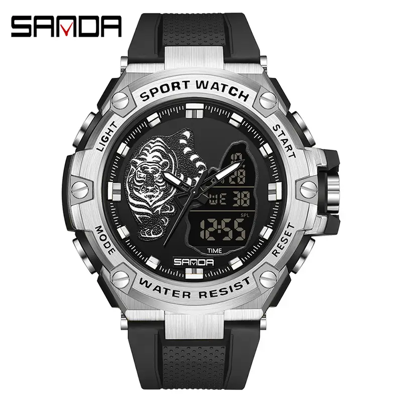 Sanda Black LED Digital Sport Watch for Men