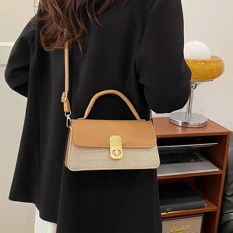 Pink & Beige Lock Bag for Women 2024 - Image 7