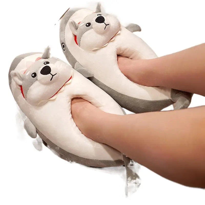 Winter Plush Shark Dog Slippers for Adults - Image 7