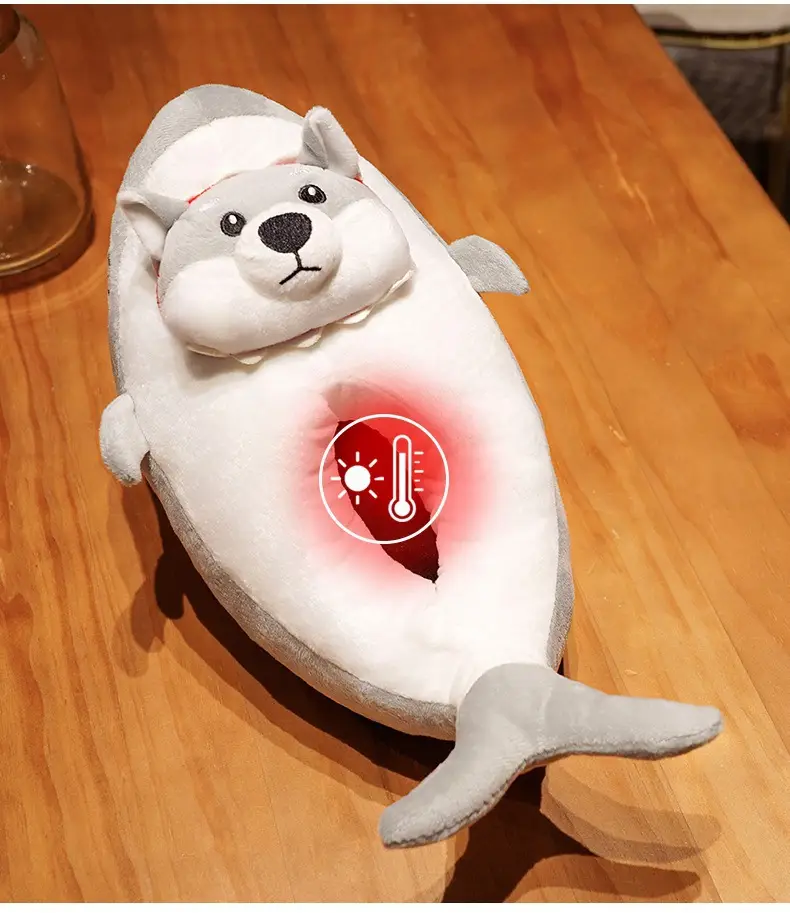 Winter Plush Shark Dog Slippers for Adults — feature 2