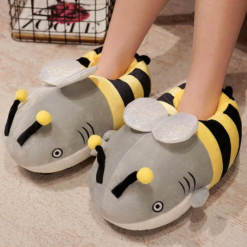 Winter Plush Shark Dog Slippers for Adults - Image 2