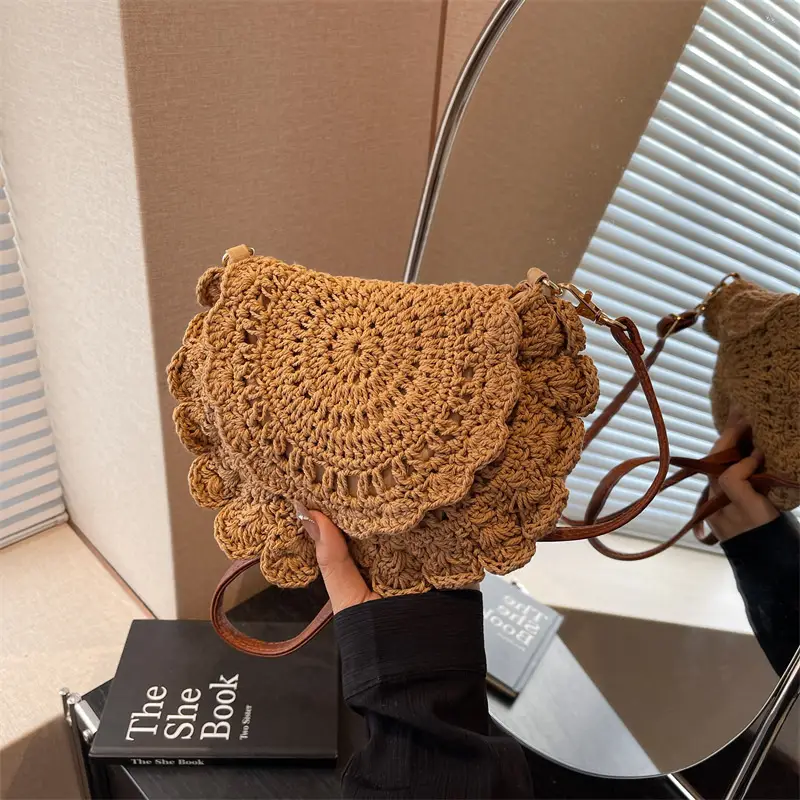 Cute Lace Crossbody Bag for Women Brown
