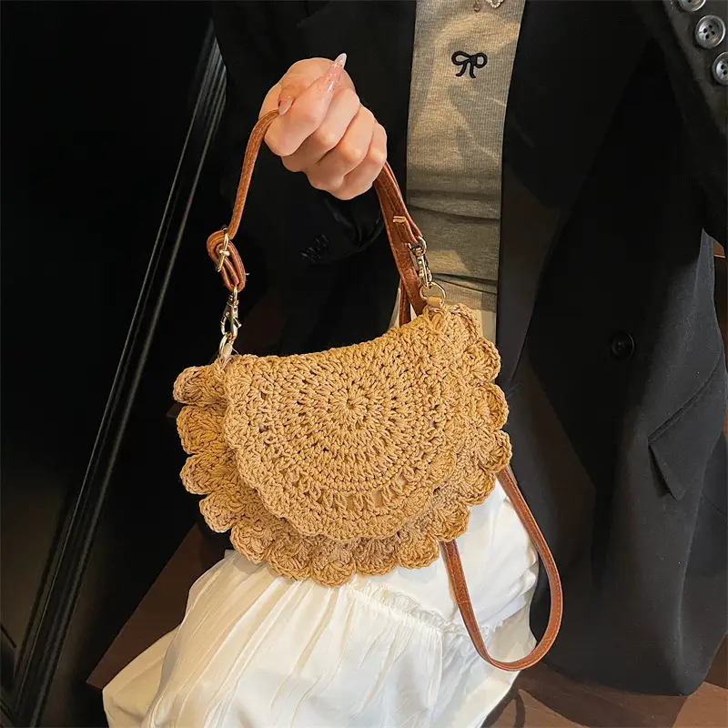 Cute Lace Crossbody Bag for Women Brown