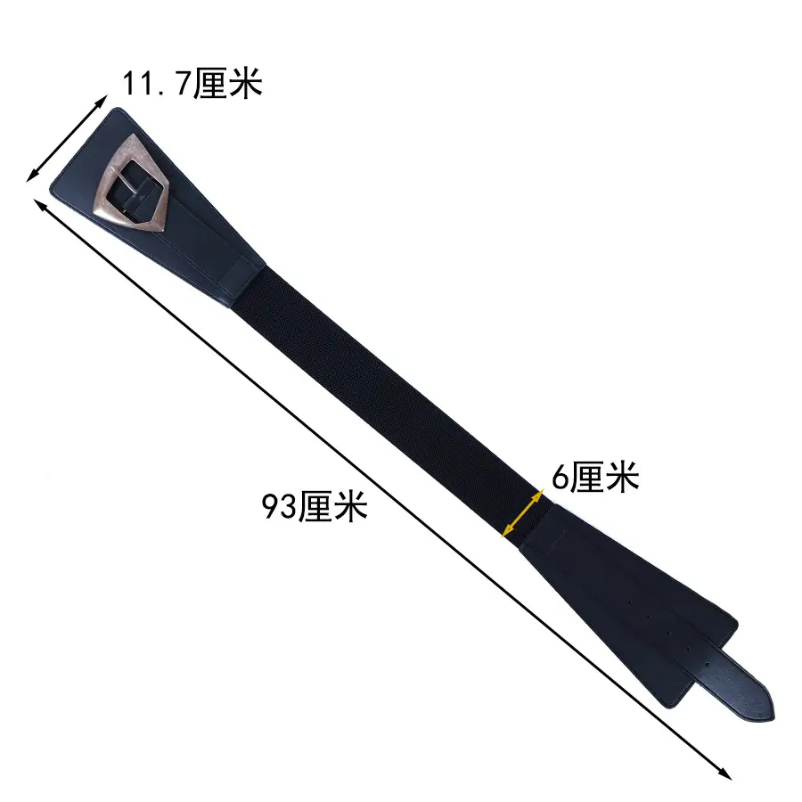 Women's Wide Black Copper Belt with Pin Buckle - Image 4