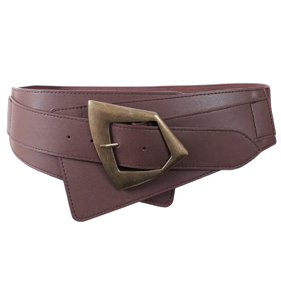 Women's Wide Black Copper Belt with Pin Buckle - Image 5