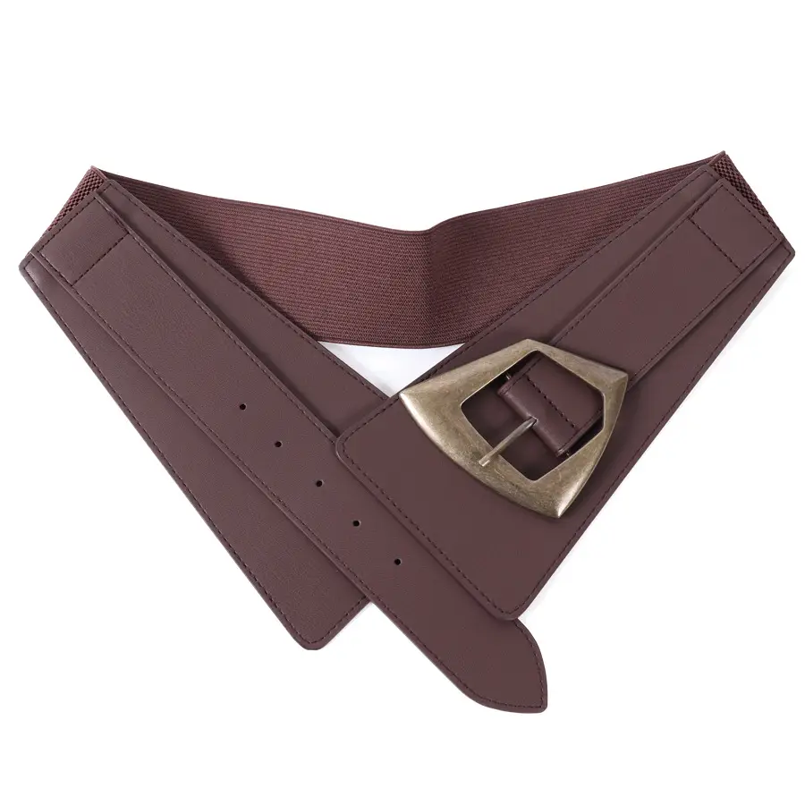 Women's Wide Black Copper Belt with Pin Buckle - Image 2