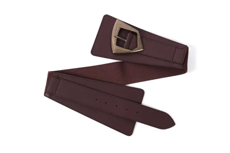Women's Wide Black Copper Belt with Pin Buckle — feature 4