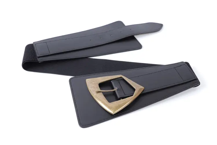 Women's Wide Black Copper Belt with Pin Buckle — feature 5