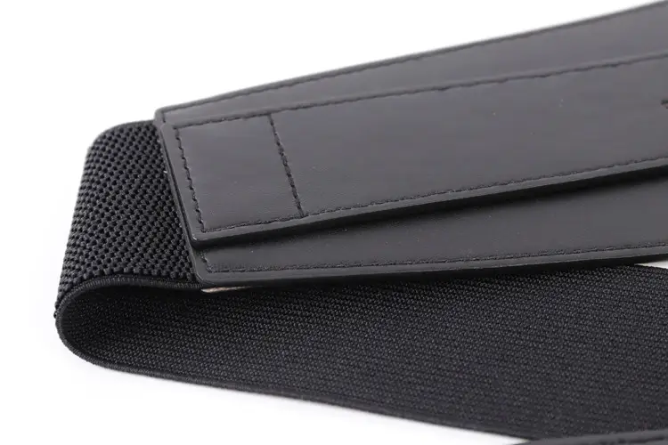 Women's Wide Black Copper Belt with Pin Buckle — feature 7