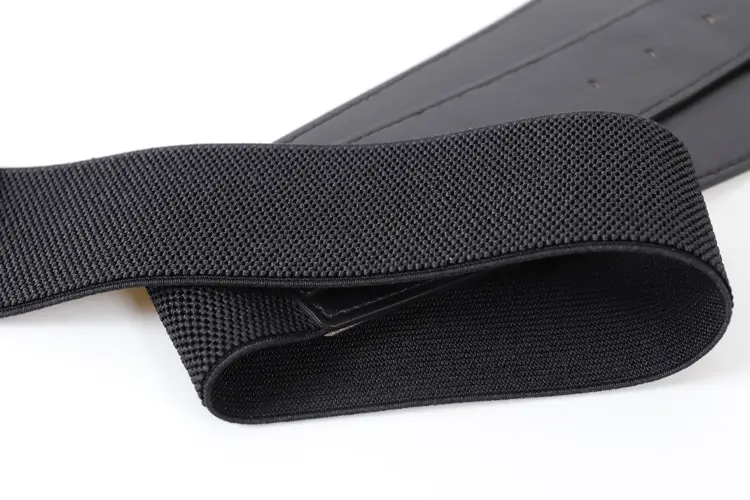 Women's Wide Black Copper Belt with Pin Buckle — feature 9