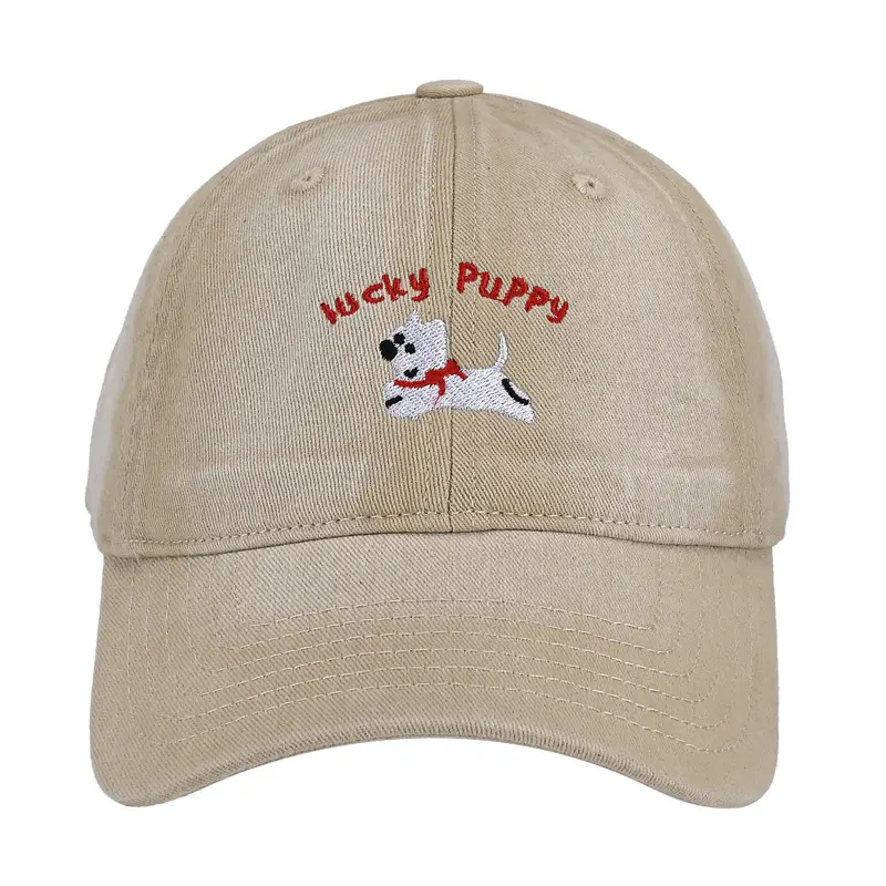 Pure Cotton Vintage Dog Cap with "Wacky Puppy" Embroidery - Image 14