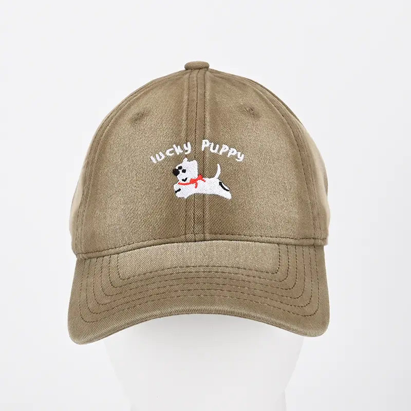 Pure Cotton Vintage Dog Cap with "Wacky Puppy" Embroidery - Image 2