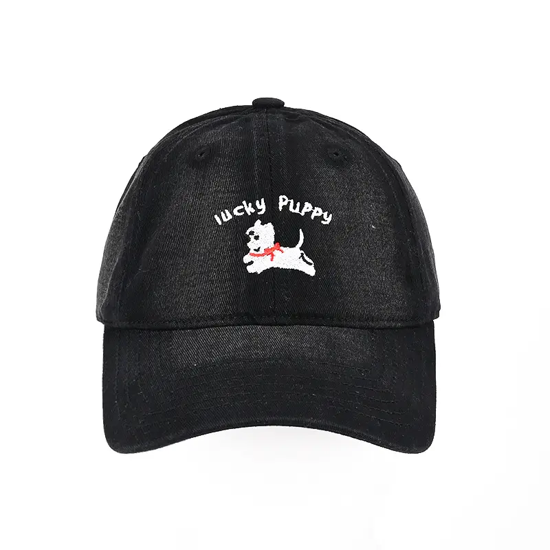 Pure Cotton Vintage Dog Cap with "Wacky Puppy" Embroidery - Image 3