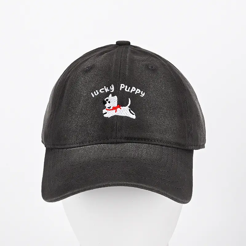 Pure Cotton Vintage Dog Cap with "Wacky Puppy" Embroidery - Image 4