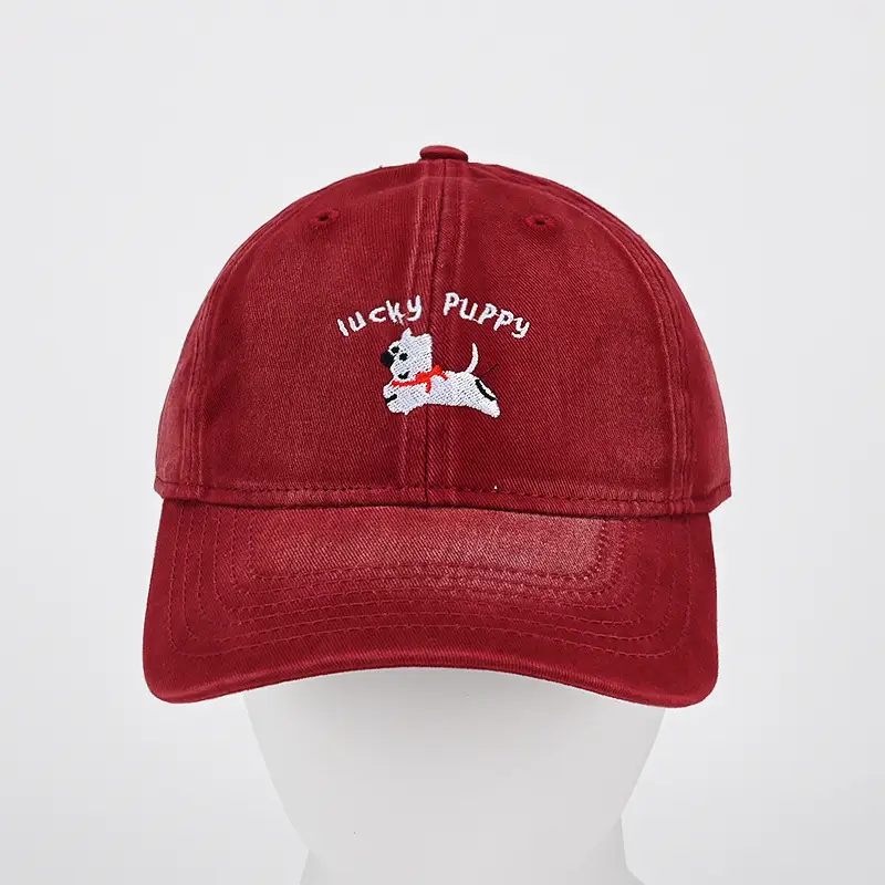 Pure Cotton Vintage Dog Cap with "Wacky Puppy" Embroidery - Image 5