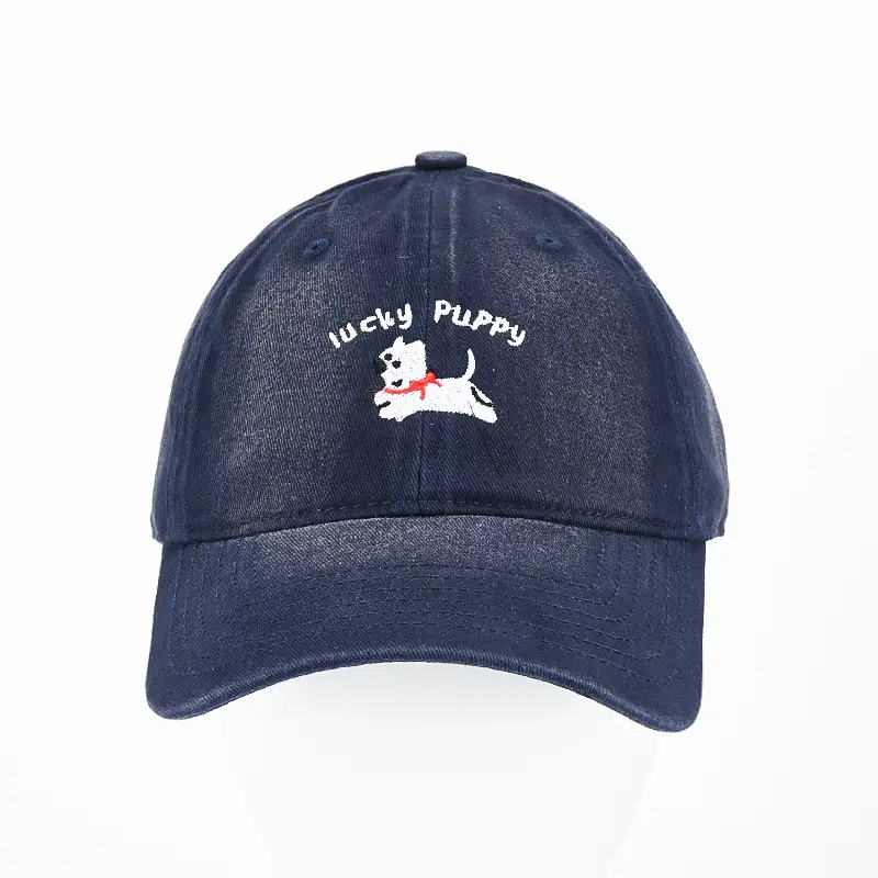 Pure Cotton Vintage Dog Cap with "Wacky Puppy" Embroidery - Image 7