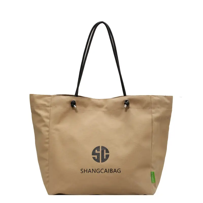 Women Large Capacity Canvas Tote Bag Gold Brand Logo - Image 11