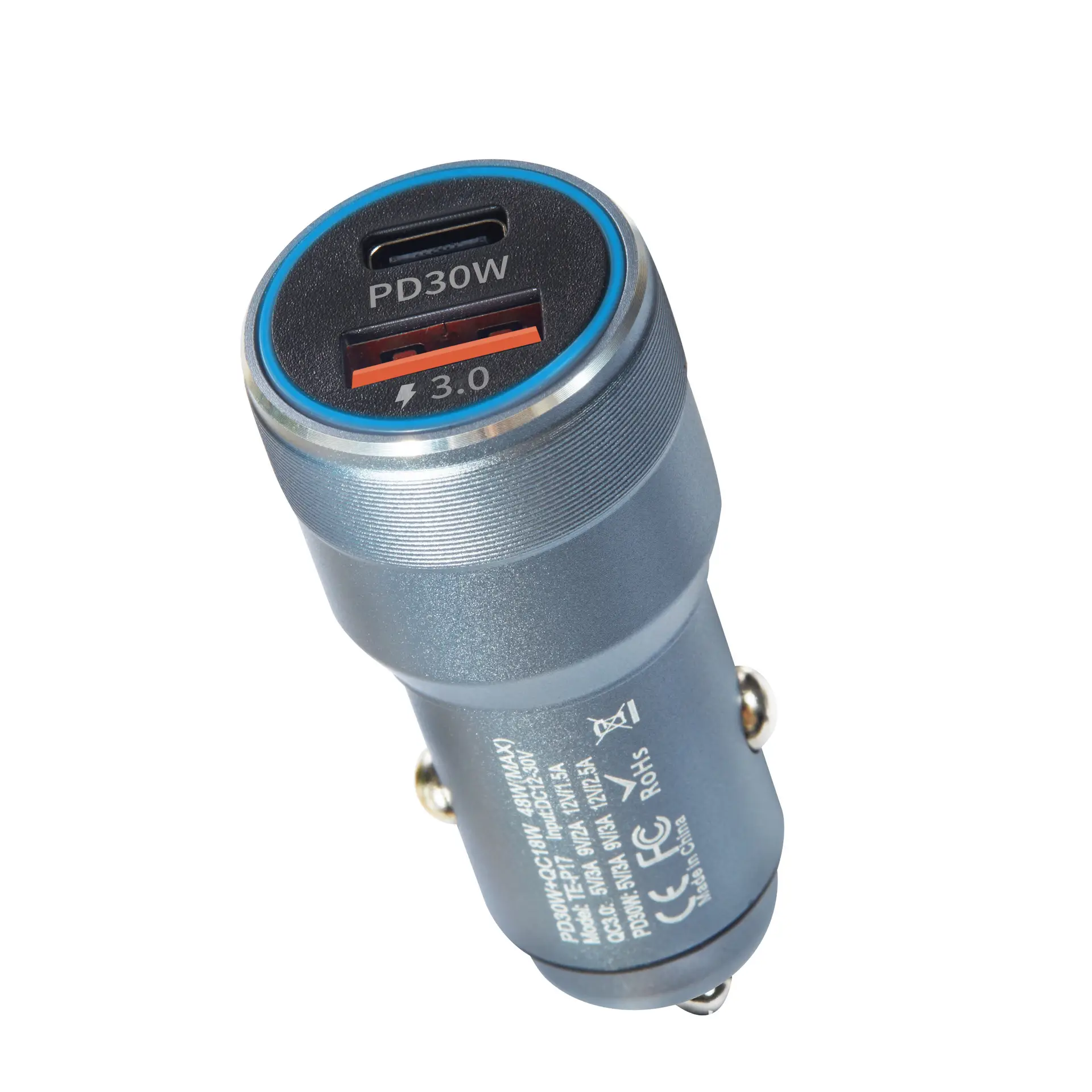 48W Fast Charging Mini Car Charger for Qc3.0+Pd30W Automotive Supplies