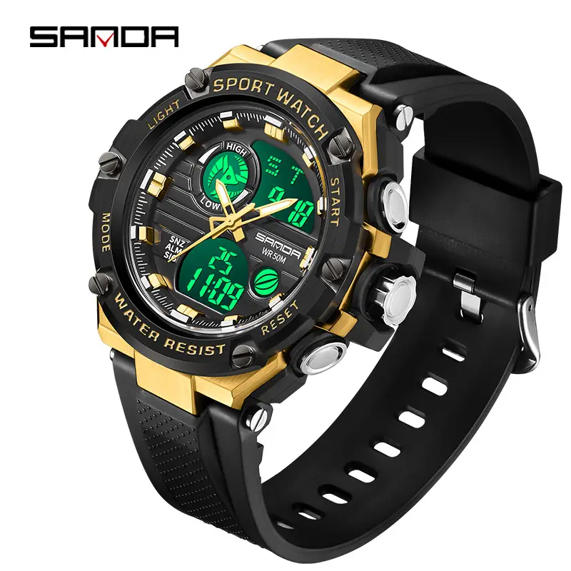 Sanda Chronograph Men's Dual Display Waterproof Watch - Image 9
