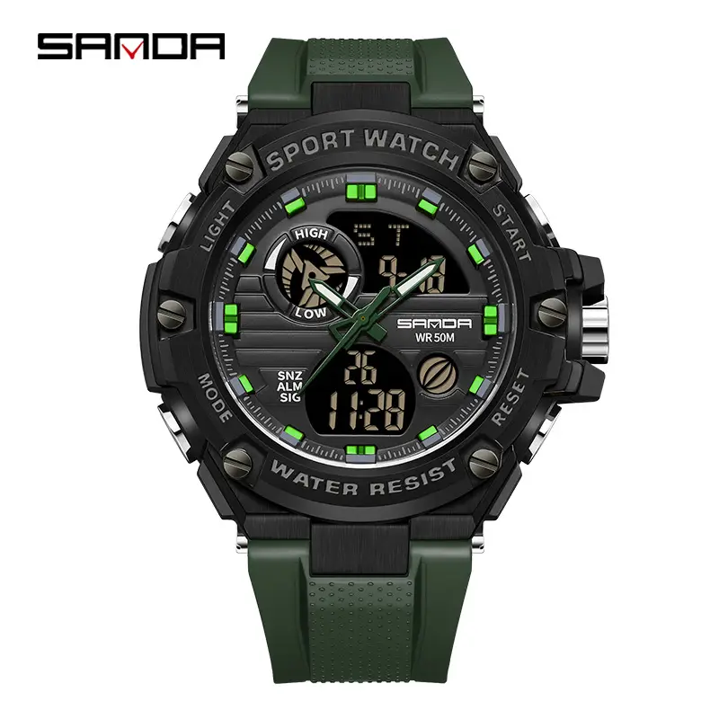 Sanda Chronograph Men's Dual Display Waterproof Watch - Image 4