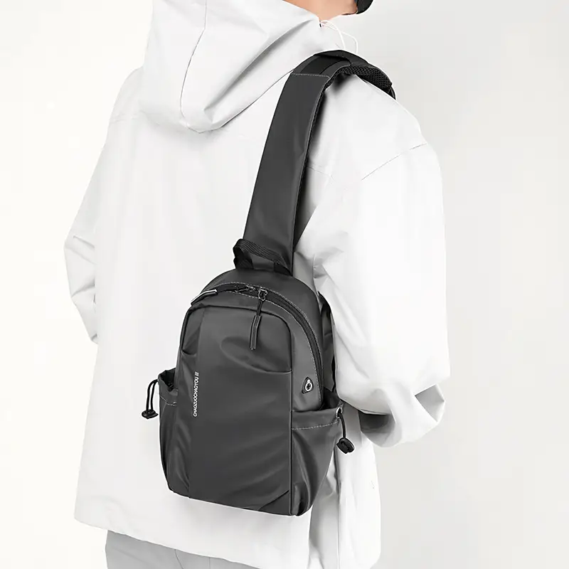 Men's Waterproof Crossbody Bag Black Sports Cycling - Image 7