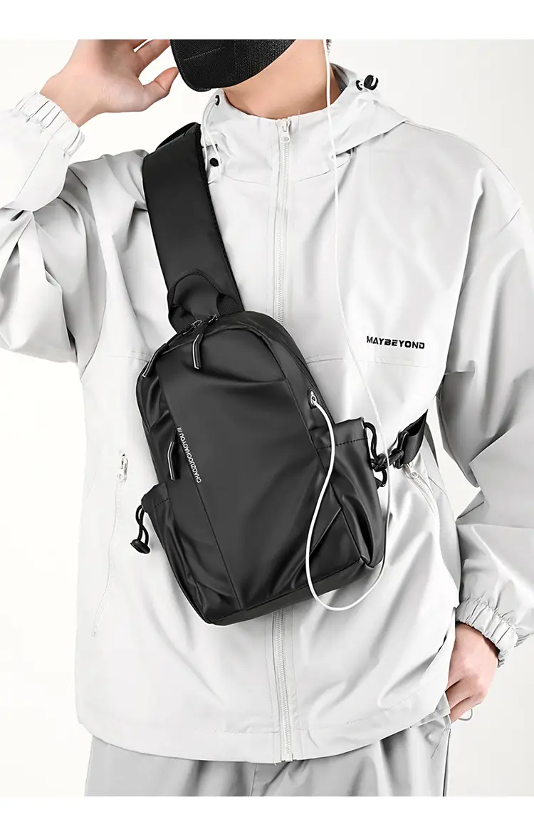 Men's Waterproof Crossbody Bag Black Sports Cycling — feature 19