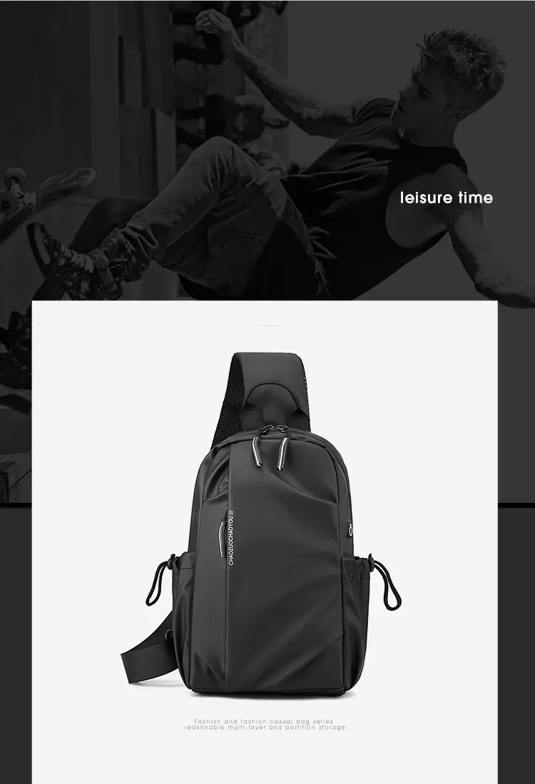 Men's Waterproof Crossbody Bag Black Sports Cycling — feature 22